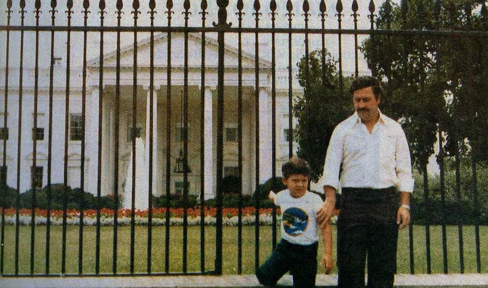 pablo escobar in front of white house