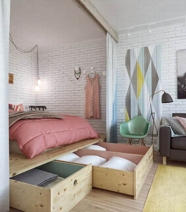 StÃlusos kicsi lakások feng shui trend Nappali háló egyben ötletek