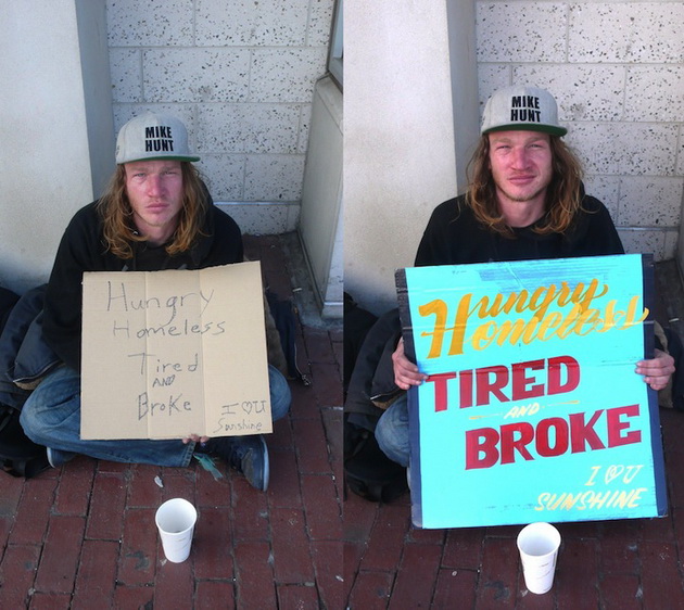 Újradizájnolt táblák a hajléktalanokért
