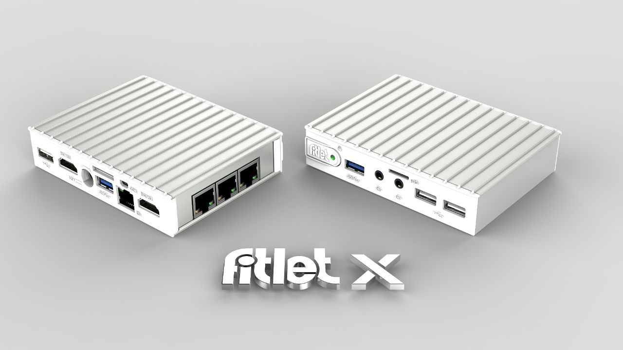 Fitlet X - 4 x LAN portos hálózati alkalmazásokhoz