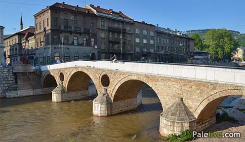 Szarajevó, Latin-híd. Az 1914. július 28-án végrehajtott merénylet színhelye