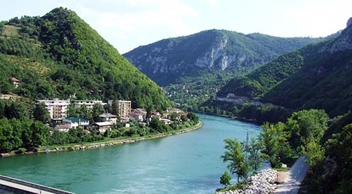 A folyó Višegrad mellett