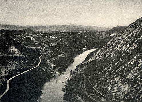 A felrobbantott Solkan-híd 1916-1917-ben