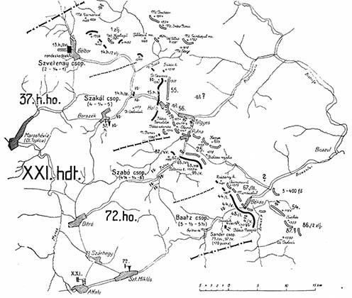 A cs. és kir. XXI. hadtest helyzete 1916. október 21-én