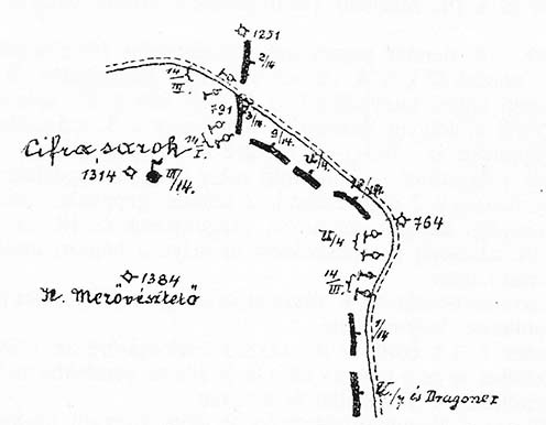 A Cifra-sarok védelmi vonala 1916. november 8-án