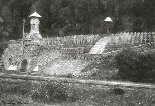 A székpataki hősi temető 1925-ben (később a maradványokat tömegsírba helyezték és 1939-ben a román állam emlékművet állíttatott a temető helyére)