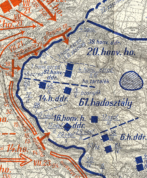 Harctéri helyzet a Doberdó-fennsíkon a 2. isonzói csata kezdetén