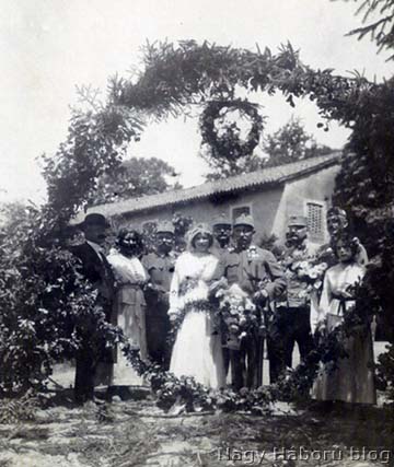 Gildi Sándor, szegedi 46-os közös gyalogezredbeli főhadnagy esküvője 1917-ben