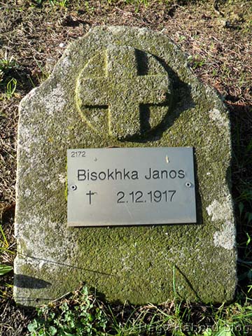 Bisothka János sírköve a temetőben