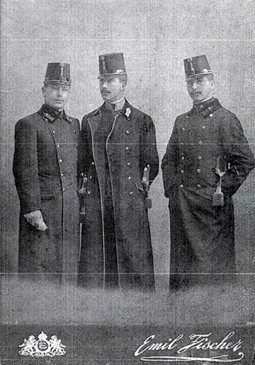 A Czant testvérek. Emil balról az első, középen Hermann, jobbra pedig Alfred