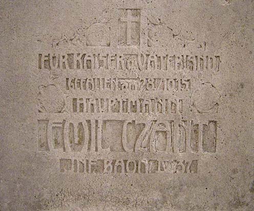 Czant Emil fennmaradt sírköve