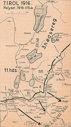 A dél-tiroli offenzíva kezdete 1916. május közepén