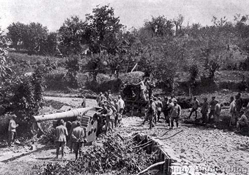 Olasz tüzérség az Isonzó-fronton