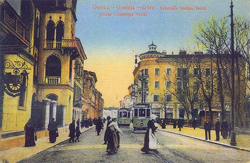 A Giuseppe Verdi korzó Görzben az 1900-as évek elején