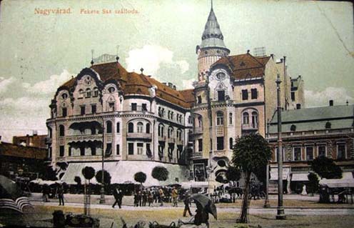 A Fekete Sas szálloda korabeli képeslapon
