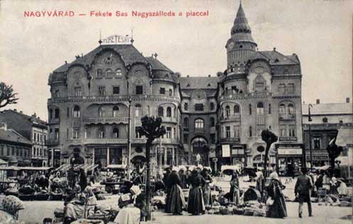 A Fekete Sas szálloda korabeli képeslapon