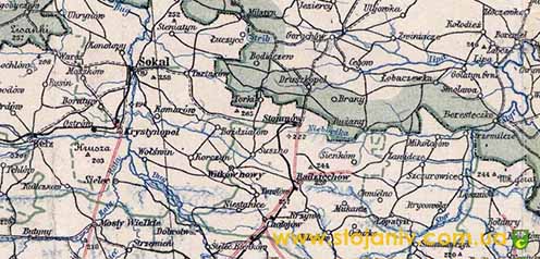 Sztojanov, Druszkopol és Gorochov korabeli térképen