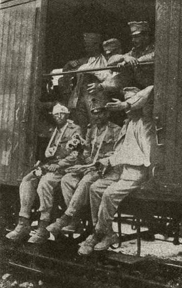 Sebesült katonák szállítása vasúton