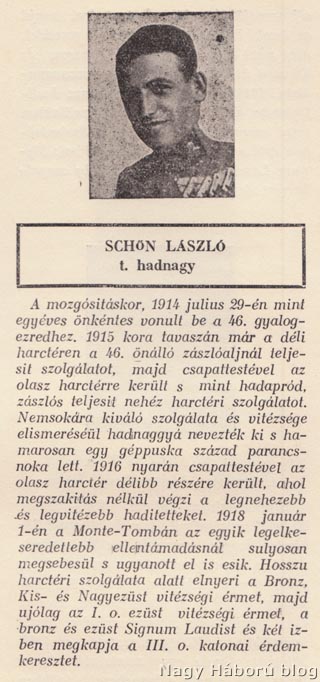 Schőn László portréja és hadiútja