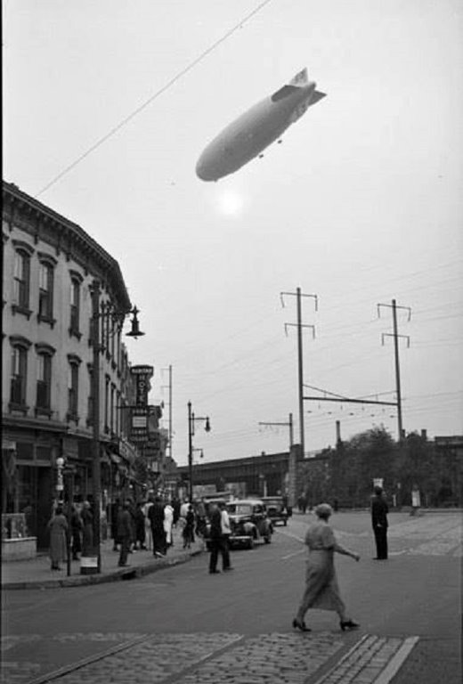 1936. Hindenburg over Albany Street in New Brunswick, NJ. May 7th..jpg
