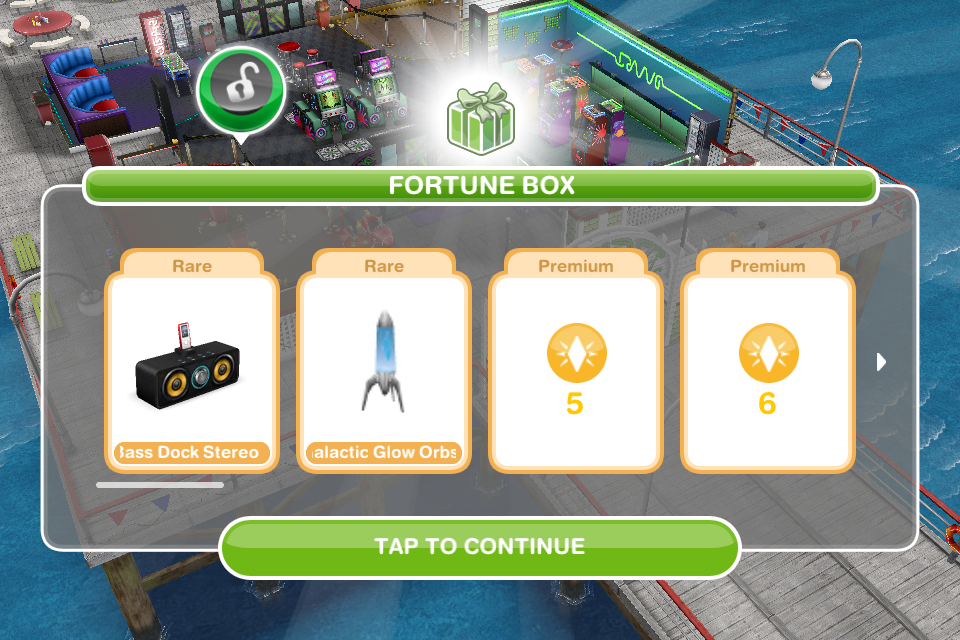 A "Mystery Box Shop" és a dobozok tartalma The Sims FreePlay