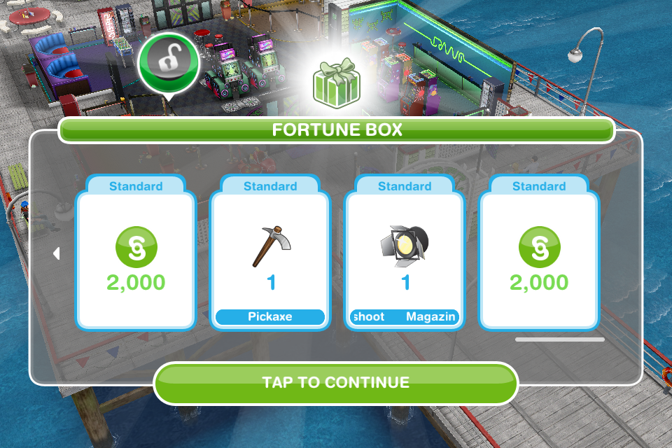 A "Mystery Box Shop" és a dobozok tartalma The Sims FreePlay