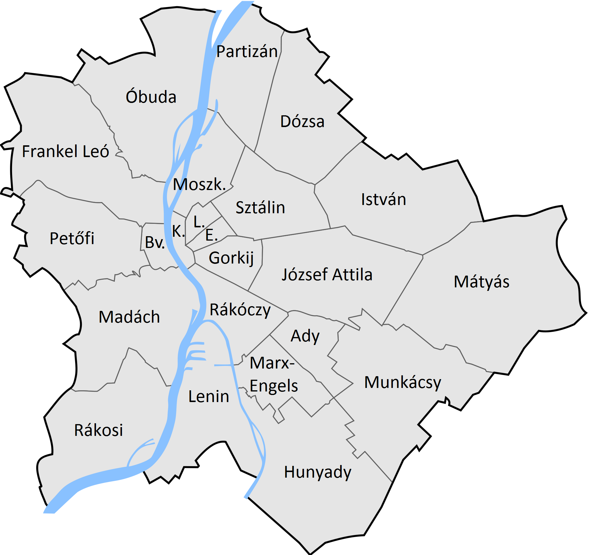 kerületek térkép budapest Index   Urbanista   Partizánváros és Frankelleóváros   nézd meg, a  kerületek térkép budapest