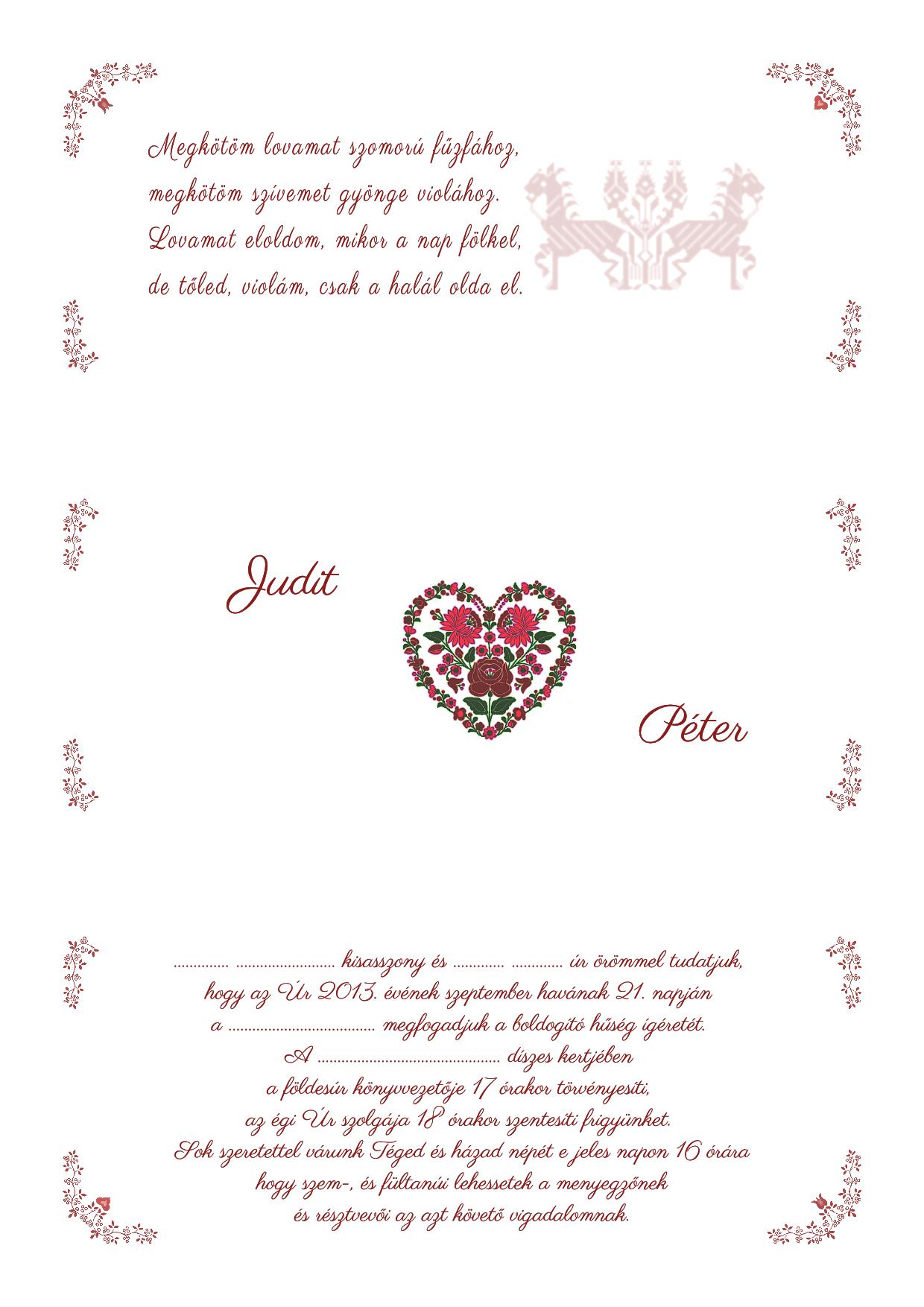 Esküvői meghívó készítés házilag saját szöveggel - Aranyszamár
